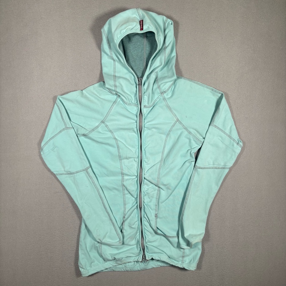 Hard Tail Forever Long Sleeve Athletic Turquoise Hoodie Womens Size Medium